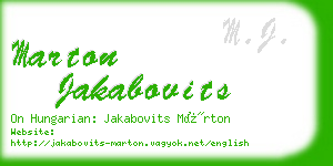 marton jakabovits business card